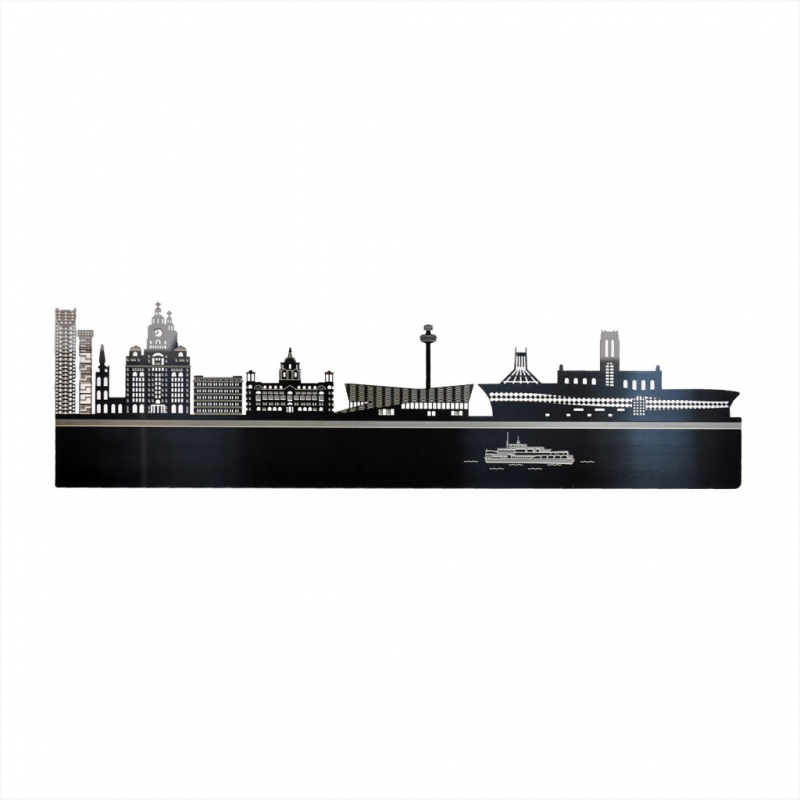 Liverpool Skyline LED Light Panel - Stainless Steel