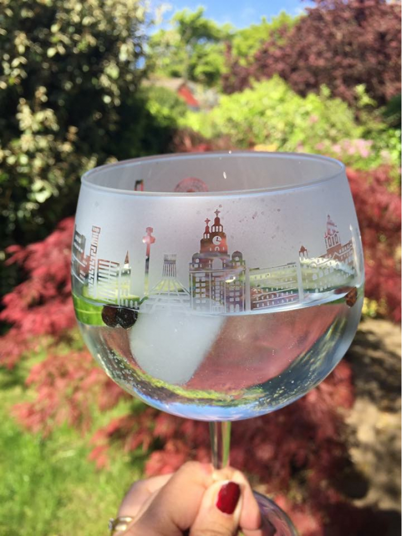 Liverpool Skyline Gin Glass