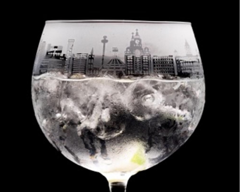 Liverpool Skyline Gin Glass