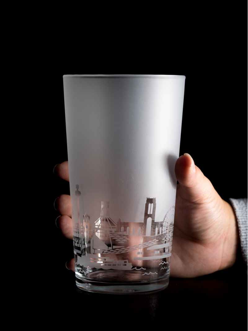 Liverpool Pint Beer Glass - Skyline