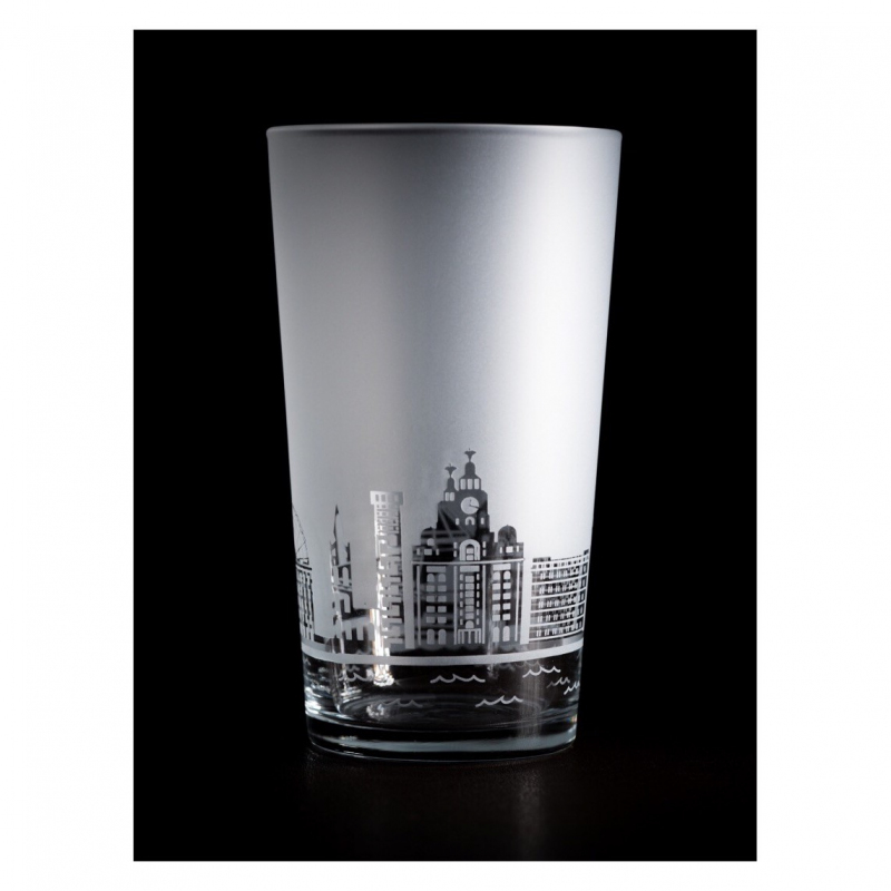 Liverpool Pint Beer Glass - Skyline