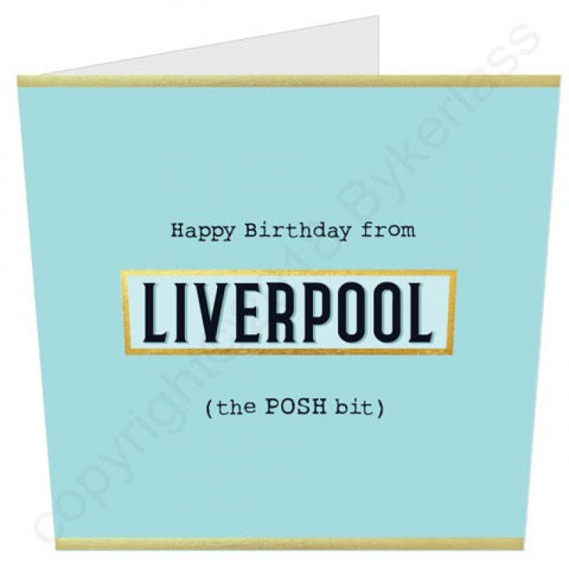 Liverpool Birthday Card - Blue