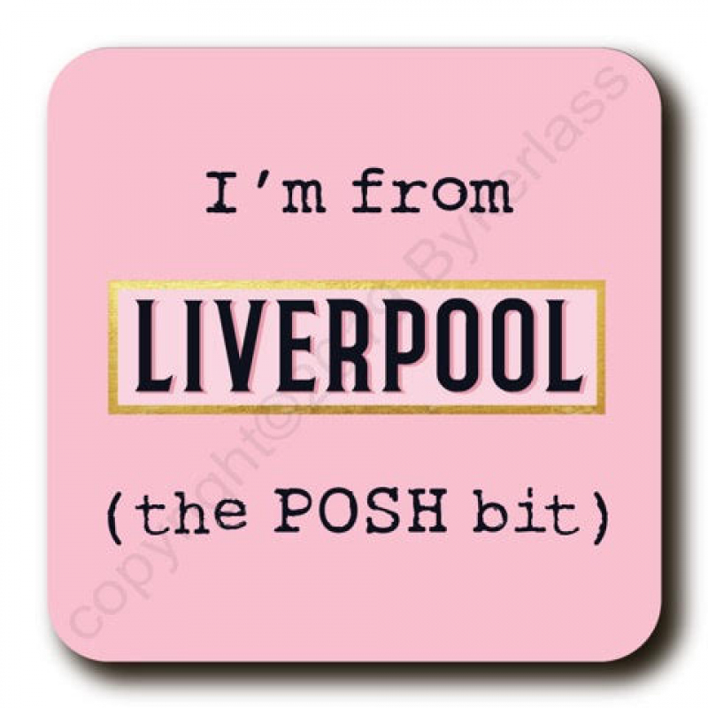 I'm from Liverpool coaster - pink