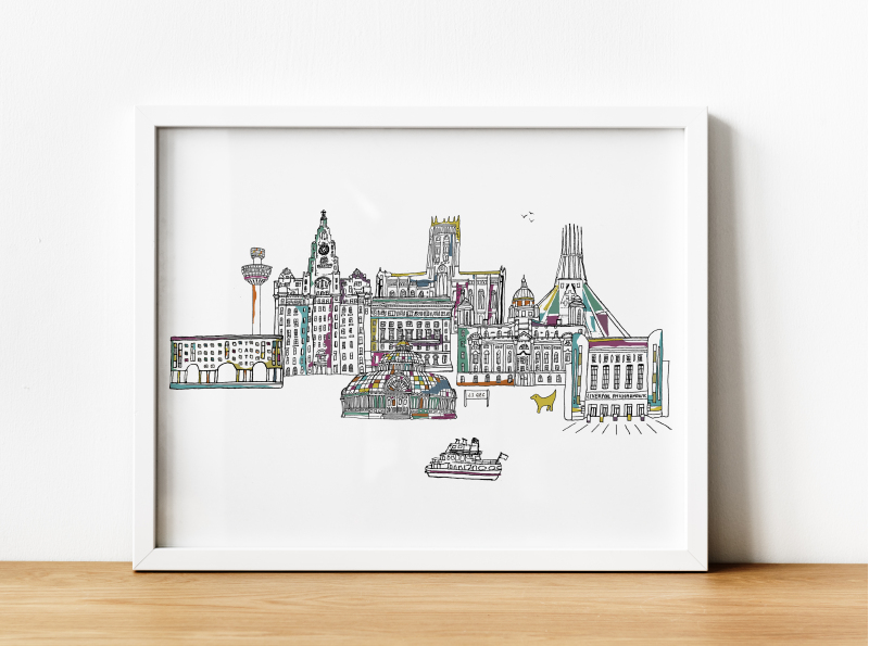 Liverpool Landmarks Print - Grace Emily