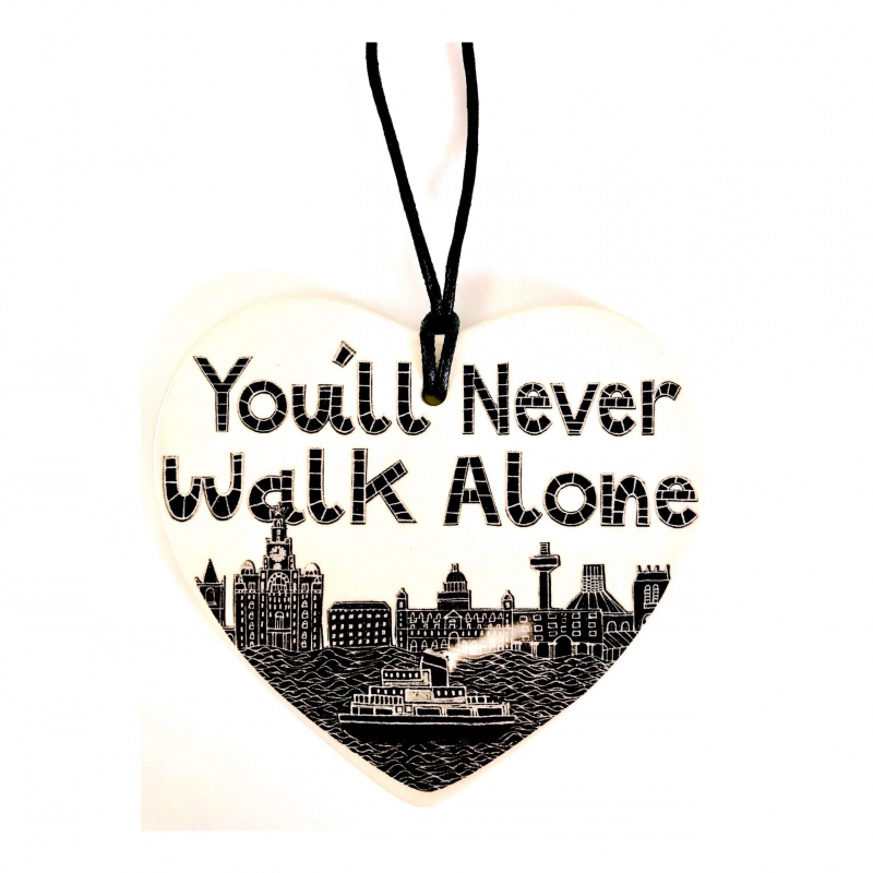 You'll Never Walk Alone Ceramic Hanging Heart