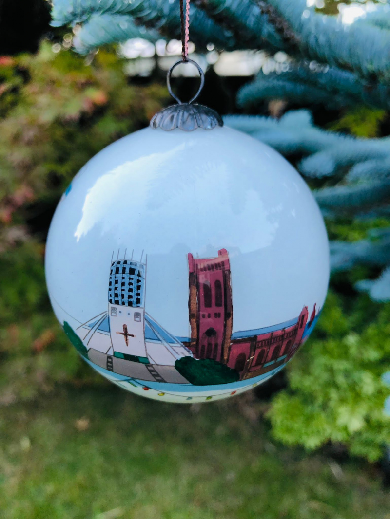 Liverpool Christmas Bauble - White