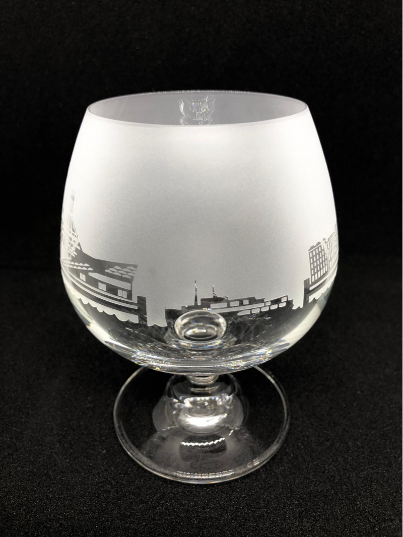 Liverpool Skyline Brandy Glass