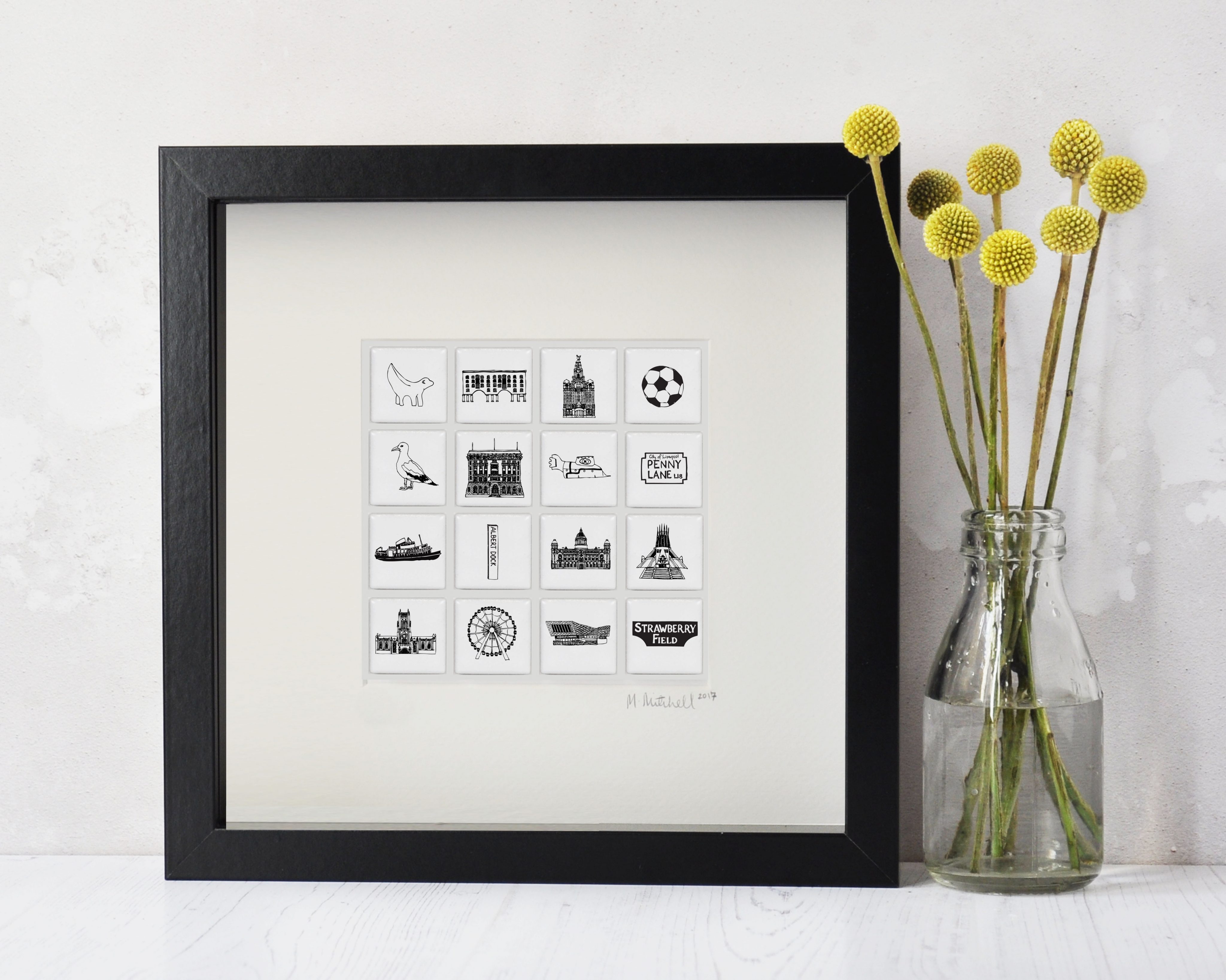 Liverpool Icons Tile Frame Martha Mitchell Liverpool Gift Company