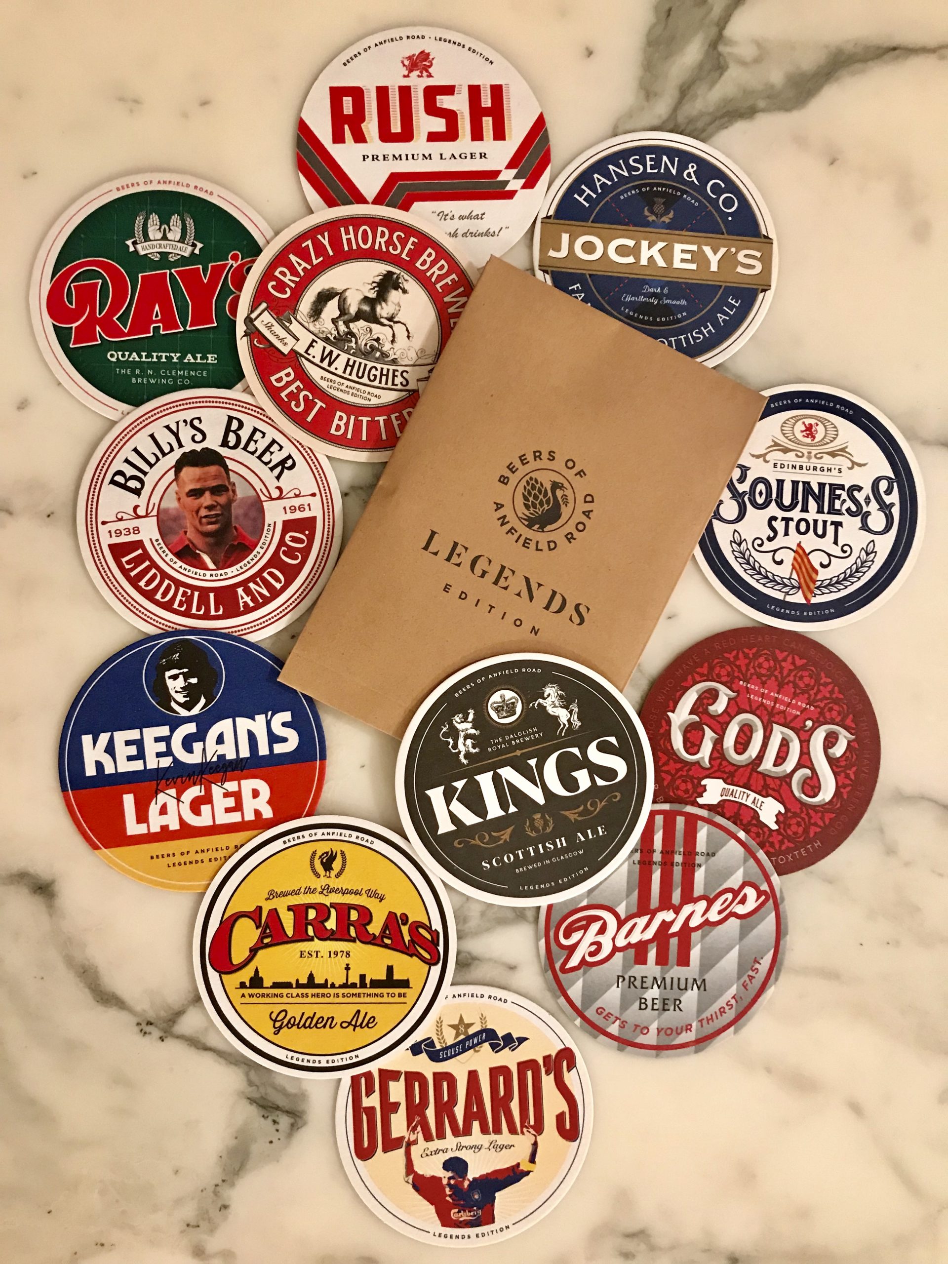 LFC BEER MATS LEGENDS EDITION Liverpool Gift Company